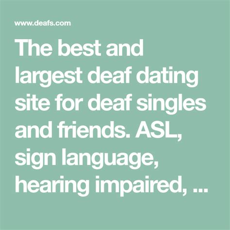 dating sites for hearing impaired